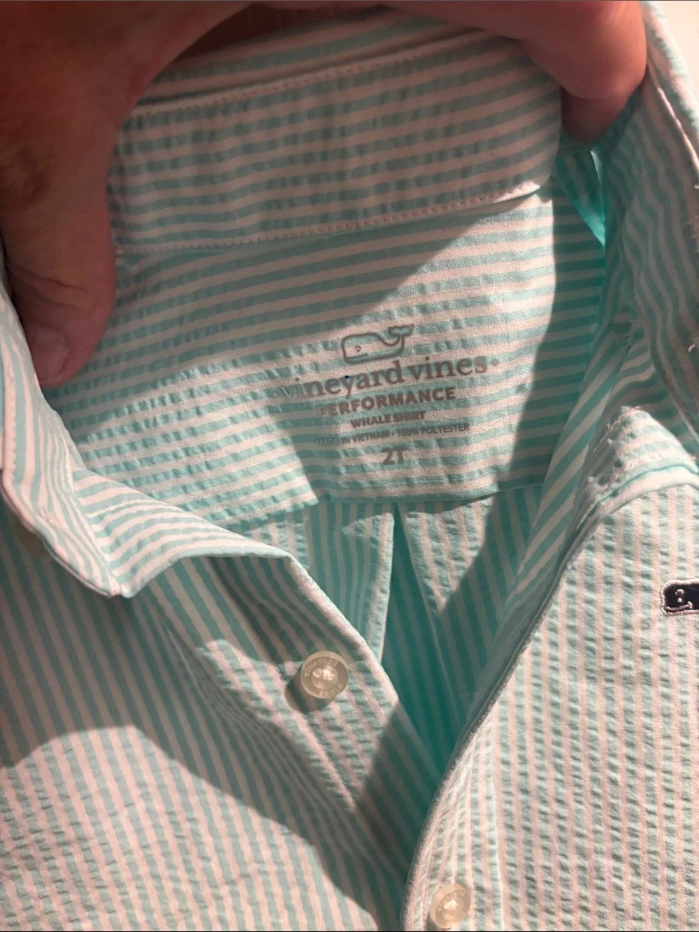 Vineyard Vines Boys Mint Striped Short-Sleeve Button-Down